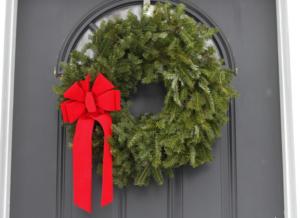 evergreen christmas wreath.