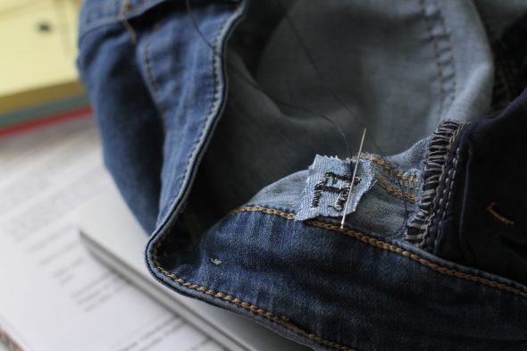 How to fix a torn belt loop on Jeans 