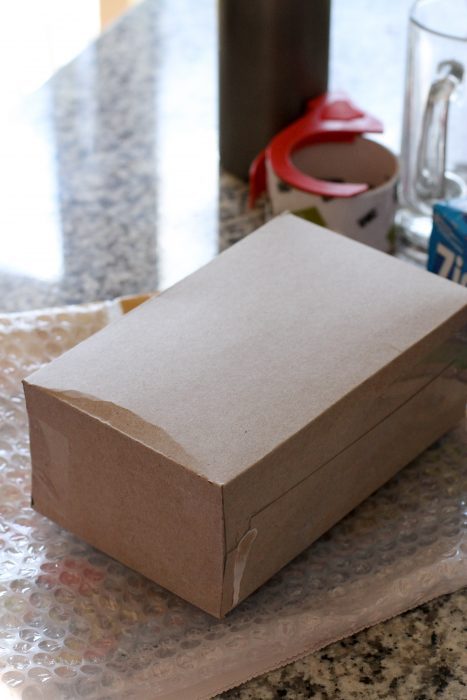 reused cereal box for shipping