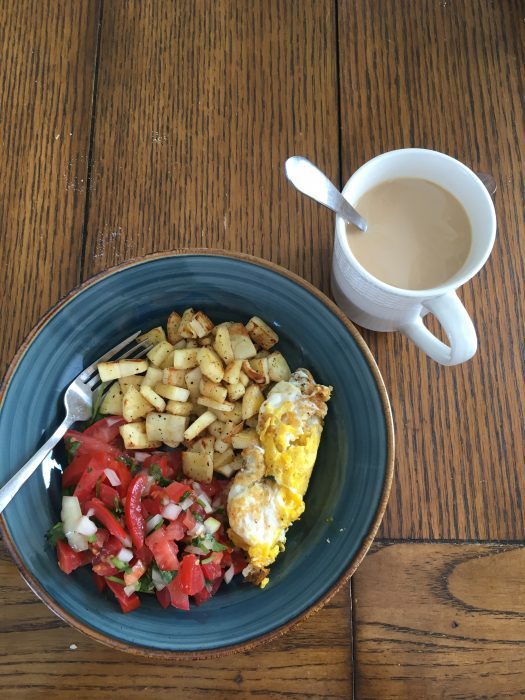 Breakfast bowl with parsnips.