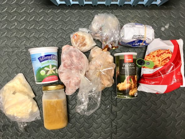 The contents of a single freezer basket.