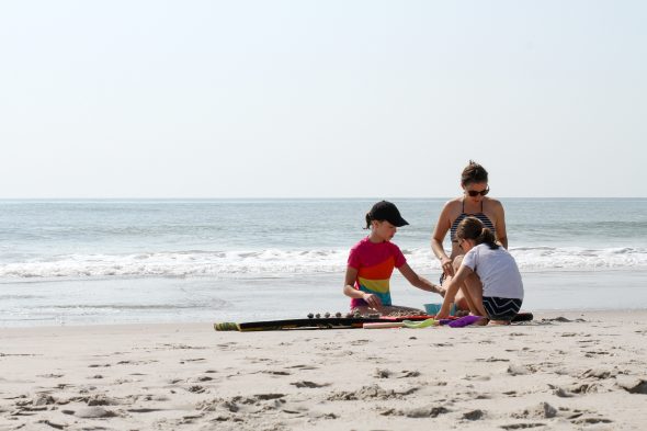 Kristen, Sonia, and Zoe at the beach