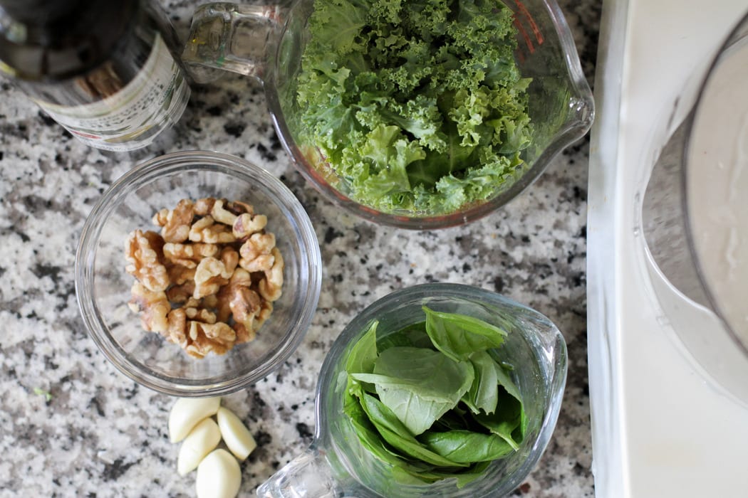 pesto ingredients.