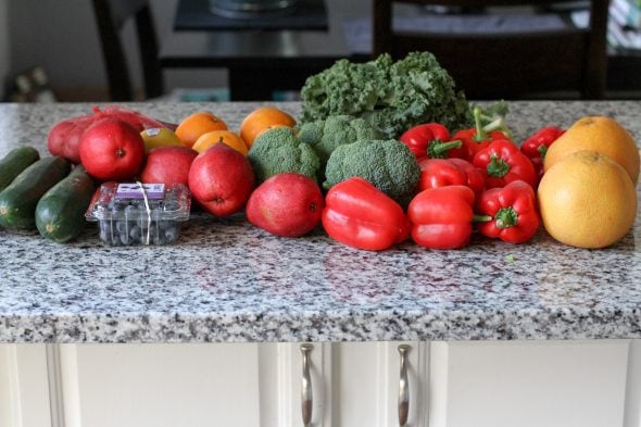 Hungry Harvest produce on a countertop.