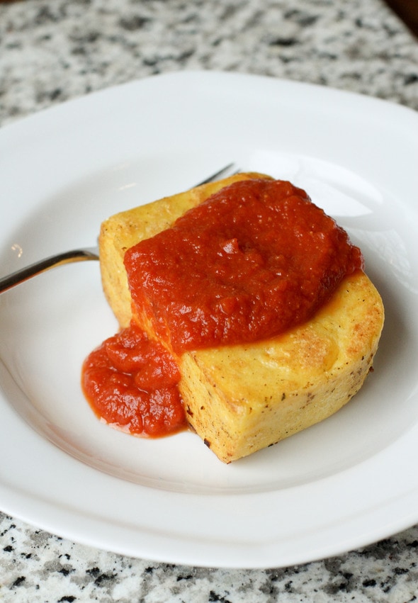 Parmesan Polenta with Red Sauce The Frugal Girl