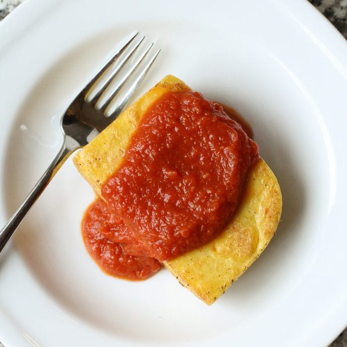 Parmesan Polenta with Homemade Tomato Sauce