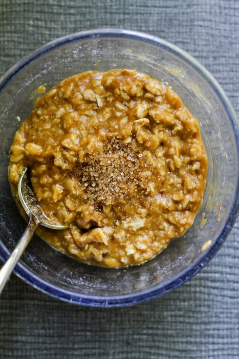 oatmeal with canned pumpkin added.