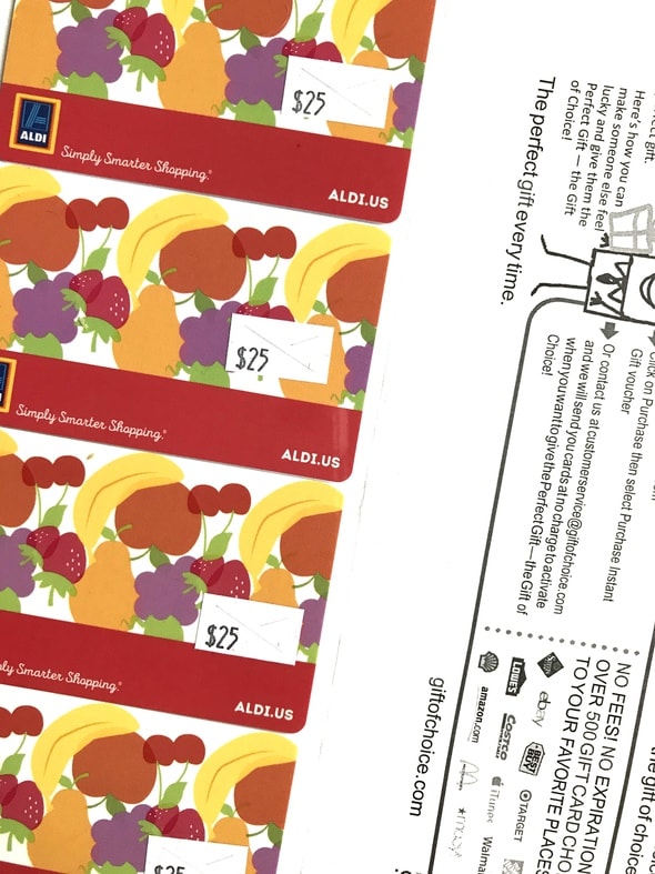 Aldi gift card savings