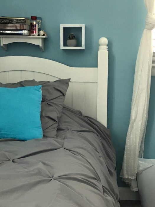 Zoe's bed painted white