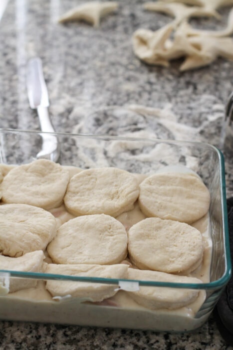 unbaked chicken and biscuits