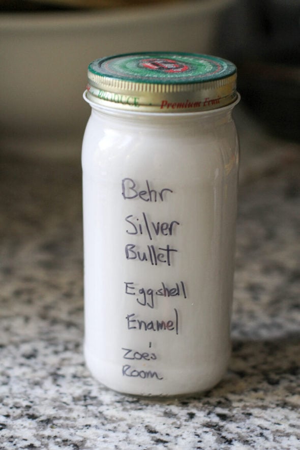 Behr paint in glass jar