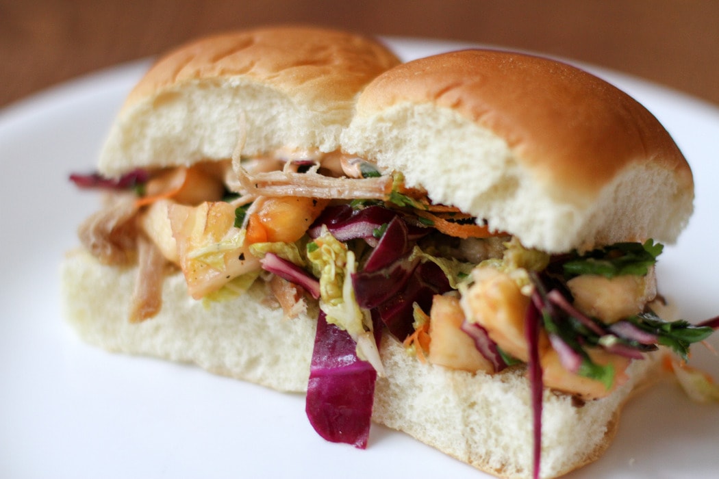 kalua pork sandwiches with slaw