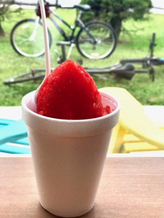 red snow cone