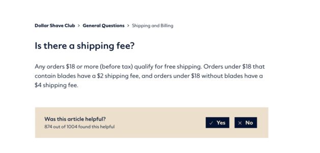 dollar shave club shipping fees.