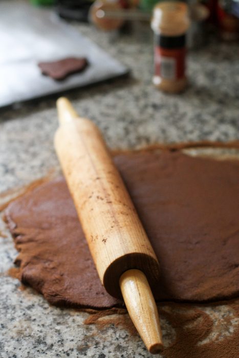 rolled-out cinnamon applesauce dough