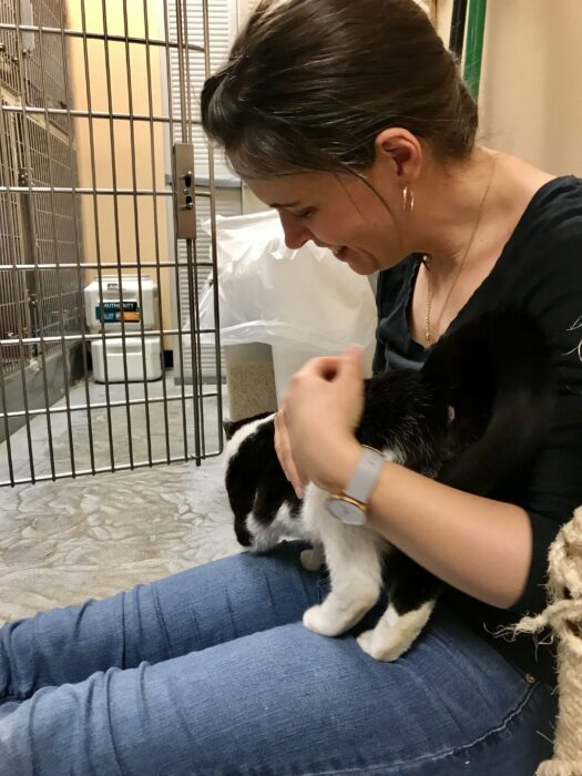 Kristen with rescue cat