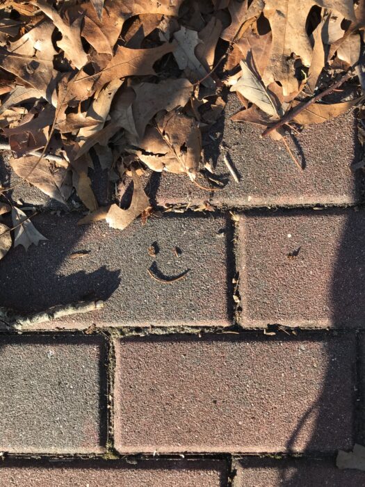 smiley face in bricks