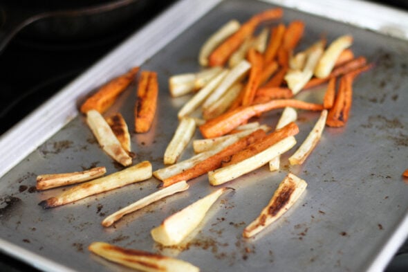 roasted carrots and parsnips