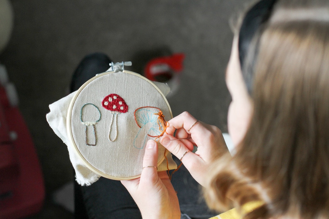 mushroom embroidery