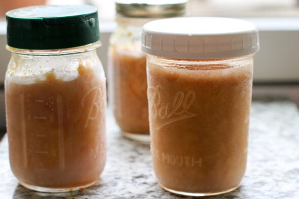 Jam frozen in glass jars