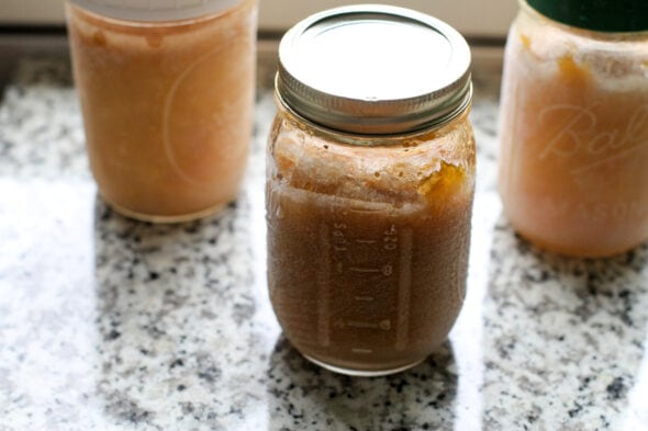 Jam frozen in glass jars