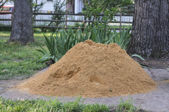 concrete sand in driveway