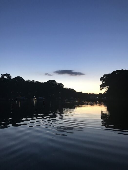 sunset on the river.