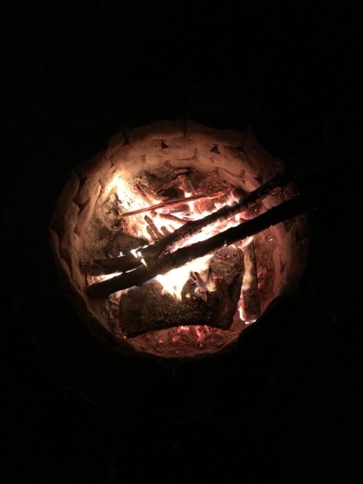 overhead view of fire pit.