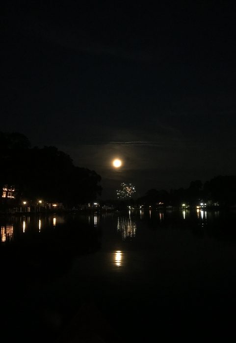 fireworks from kayaks