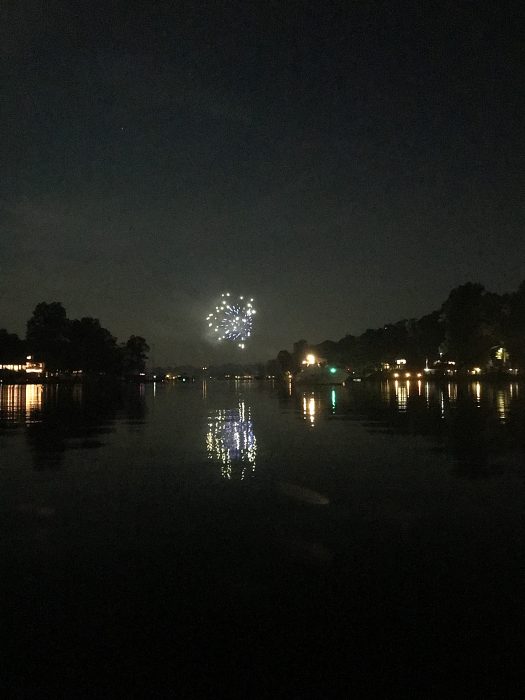 fireworks from kayaks