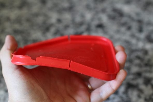 red cracked Pyrex lid