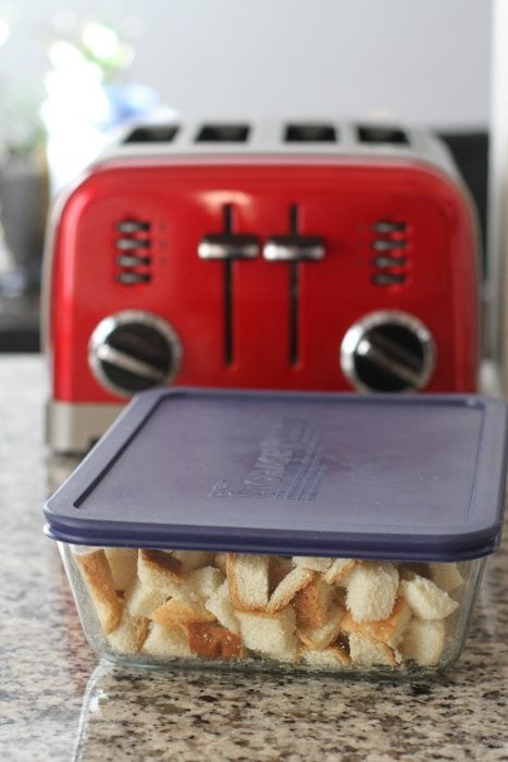 frozen bread cubes