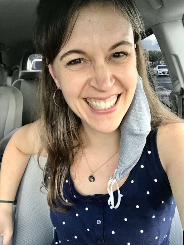 Kristen in a polka dot tank top