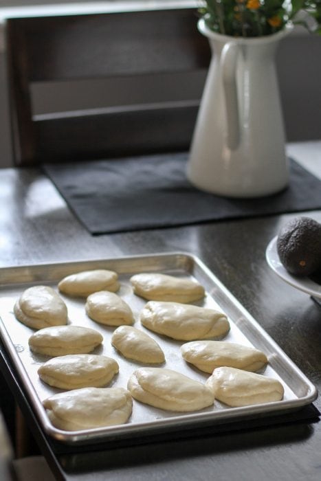 Parker House rolls before baking