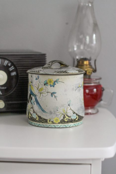 vintage button container