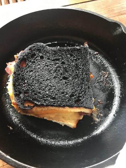 burnt sandwich