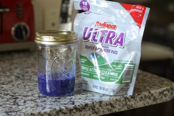 Laundry detergent in a Mason jar