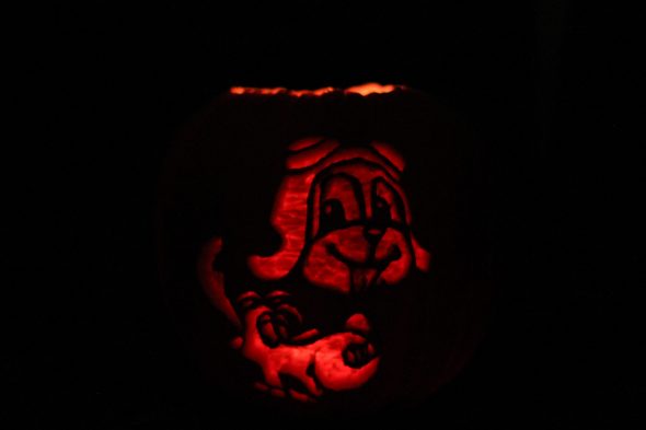 Rocky and Bullwinkle pumpkin carving