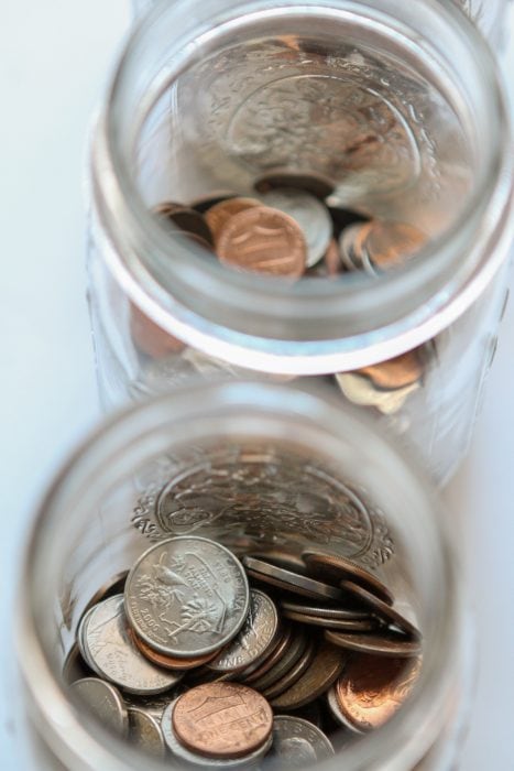 two jars of coins