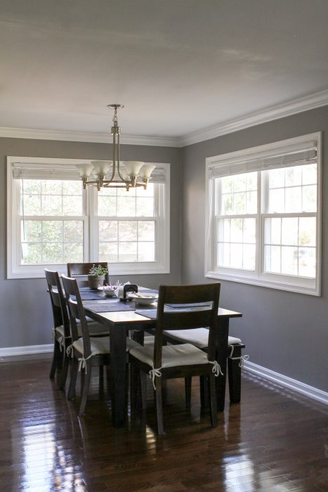 dining room with Crate and Barrel table