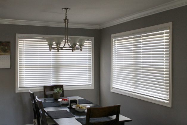 faux wood white blinds