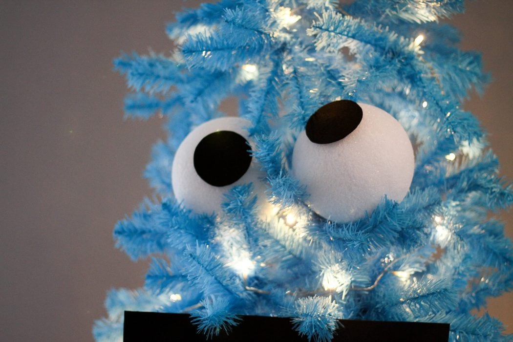 Cookie Monster Christmas tree eyeballs