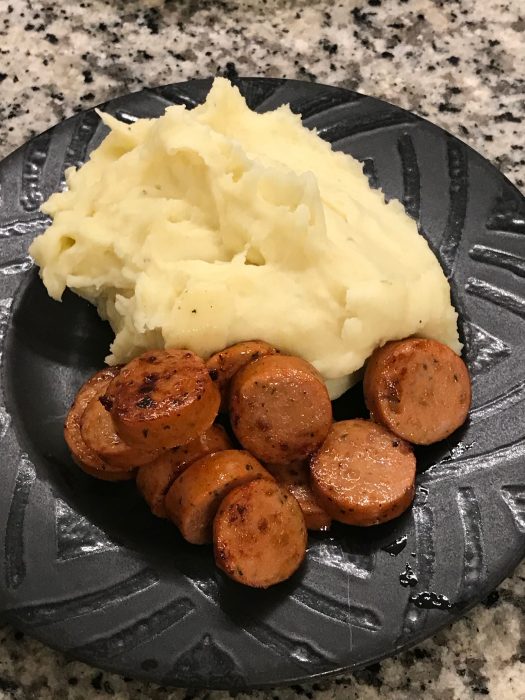 mashed potatoes chicken sausage
