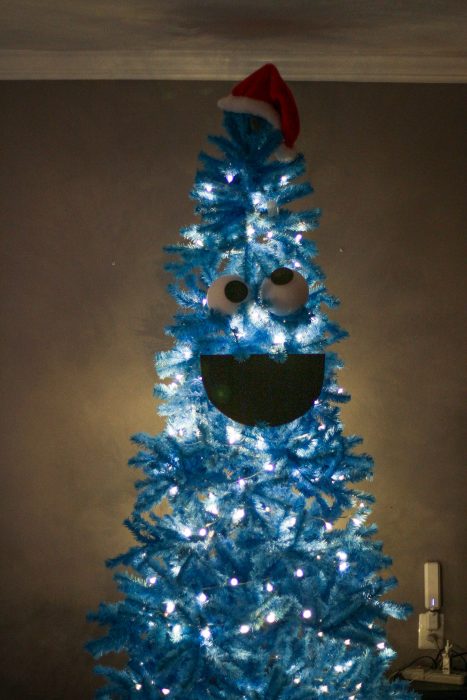 Cookie Monster blue Christmas tree