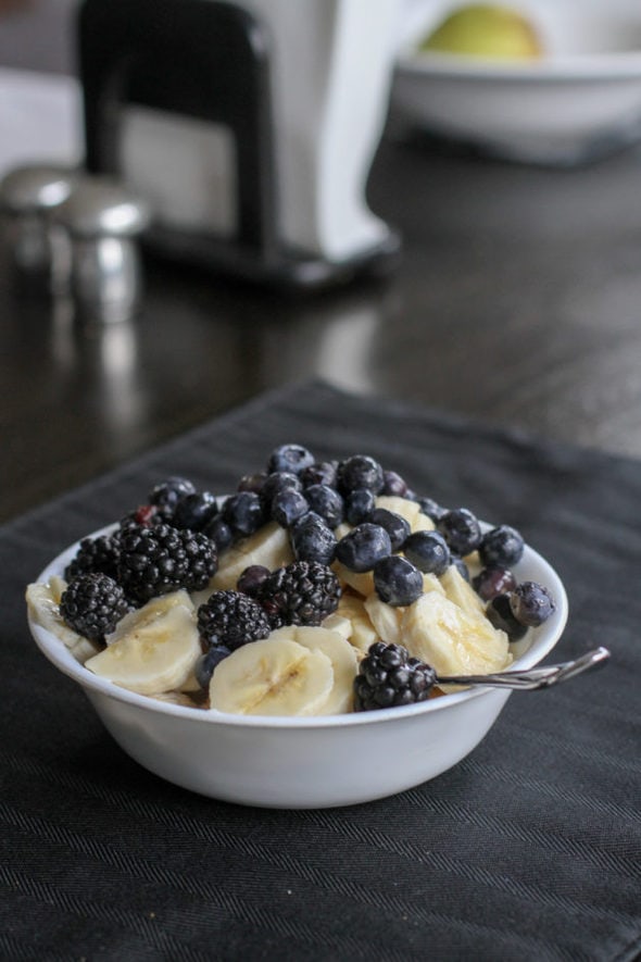 Oatmeal topped with berries