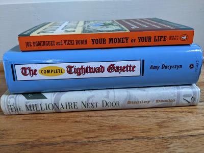 Pile of frugal books.