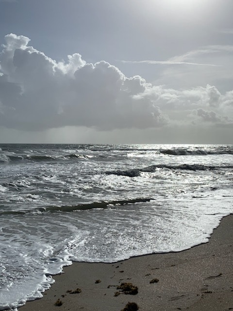 Florida beach with clouds.
