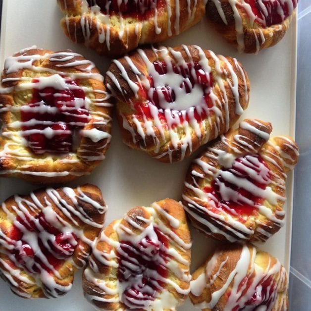 Plate of raspberry pastries.