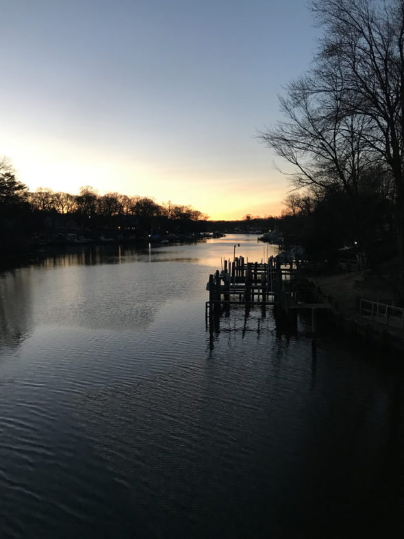 Early sunrise on river.