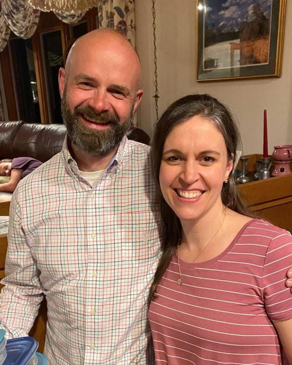 Kristen and her brother, both smiling.